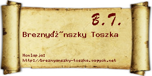 Breznyánszky Toszka névjegykártya